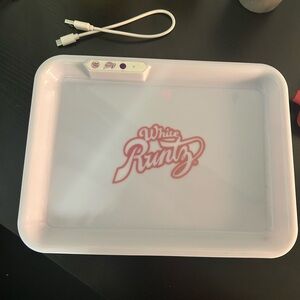 White runtz glowing rolling tray